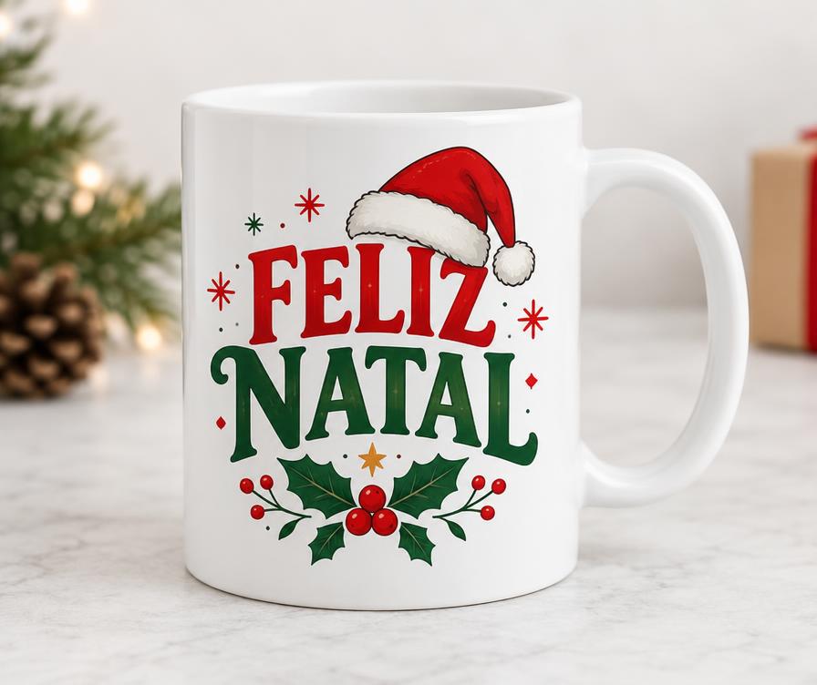 Caneca ilustrativa de Natal
